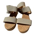 Splendid Gold Geena Open Toe Platform Wedge Sandals Size 8.5 Photo 1