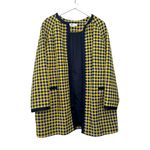 Boden Longline Check Coat Yellow Navy Size 16 Photo 1