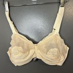 Vintage Nene Nursing Bra Womens 34C Ivory Lace Sheer Mesh Underwire Made USA 80s Size undefined Photo 0
