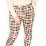 Urban Outfitters Pants Brown Cream Plaid Flannel Stretch Skinny Leg Size XL Photo 0