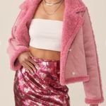 idem Ditto Pink Faux Fur/Suede Coat  Photo 1