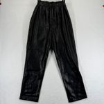 Avec Les Filles  Black Faux Leather Paperbag Waist Pants‎ Women's Size S Photo 8