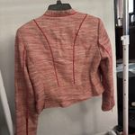 The Limited NEW Womens  Jacket Zip Blazer Red Woven Gold Metallic Size L Photo 2