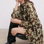 ZARA  Women’s Ruffled Floral Print Mini Dress Romper Photo 9