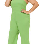 Torrid Emerald Green Wide Leg Jumpsuit Tie Back Plus Size Holiday 20/22 Comfy Photo 0