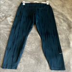Nike  Teal and Navy Striped Leggings Size L‎ Photo 0