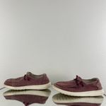 Hey Dude Womens Burgundy Wendy Fabric Drawcord Casual Slip On Loafer Shoes Photo 7