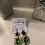 3/$15 D'Bello Green and pearl Dangle Earrings Photo 3