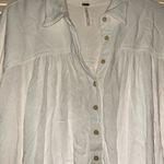 Free People White Long Sleeve 3/4 Button Down Oversized Flowy Top Size S Photo 1