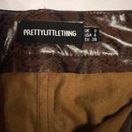 Pretty Little Thing Brown Faux Leather Snakeskin Straight Leg Pants 4 Photo 6