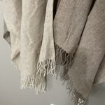 Eileen Fisher  One Size Color Block Wool Blend Fringe Barly Poncho Wrap Cape NWT Photo 3