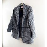 Old Navy Soft Brushed Oversized Single Breasted Plaid Blazer Jacket Gray Small Photo 6