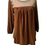 Signature Studio  Small Peasant Style Blouse Mesh Design Polka Dot Photo 0