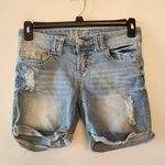 Wallflower Distressed jean cut off shorts size 5 low rise Blue Photo 0