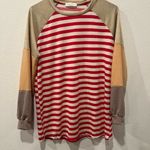 Striped Long Sleeve Shirt by Perfect Peach Size M Red Size M Photo 0