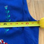 Victoria Holley Linen Blend Sheath Dress Blue Embroidered Fish Size 10 Vintage Photo 6