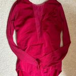 Balera Dancewear Balera Red Sparkle Leotard with Plunge Mesh Neck Photo 0