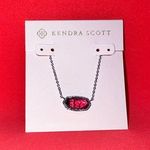 Kendra Scott Elisa Pendant Necklace Silver & Berry red glass Photo 0