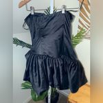 Ronny‎ Kobo Hudsen Black 3D Rose Satin Strapless Mini Dress Size Medium Photo 6