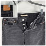 Levi's Levi’s Wedgie Straight Ankle Jeans Size 28 Black Raw Hem Photo 6