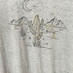Torrid Light Grey Gold Accents Desert Cactus Hearts Front Tie Tee Photo 8
