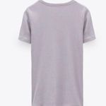 ZARA Ribbed Short Sleeve T-Shirt Light Purple Lilac Photo 1
