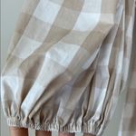 Abercrombie & Fitch Emerson Poplin Puff Sleeve Gingham Tan White Mini Dress Smal Photo 4