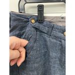 Poetry Linen Blend Pants 4 Blue Woven High Waist Straight Leg Cotton Lagenlook Photo 3