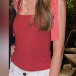 Summersalt  Red Tank Top with Pink Tie Straps Photo 3