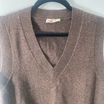 Faherty  Jackson Brown Sweater Vest Organic‎ Cotton Womens Large Mocha Academia Photo 3