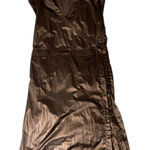 Rodebjer Shiny Bronze Wrap Midi Dress Sleeveless V Neck Pockets size M Black Size M Photo 0