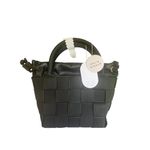 Melie Bianco Anthropologie  Lyndsey Vegan Leather Woven Crossbody Purse Black NWT Photo 7