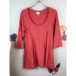 Deletta  by Anthropologie Coral Pleated 3/4 Sleeve Tunic Top - Size - Medium Photo 4