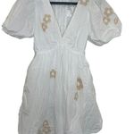 Madewell Annamarie Mini Girly Gauzy Poofy Cotton Dress White Floral NWT size 00 Photo 0