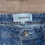 Rewind Juniors Size 7 Bold Stitching Whiskered Medium Wash Cropped Denim Jeans Photo 4