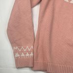 Duluth trading Co women's size XL fair isle wool Cozy Pink Turtleneck Sweater Photo 3