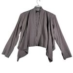 Eileen Fisher  Cardigan Drape Front Italian Fabric Open Front Neutral Gray Size S Photo 1