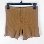 SKIMS  Camel Waffle Knit Lightweight Casual Shorts, Size Medium Photo 0