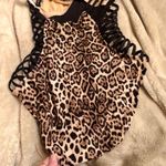 Cute Cheetah One Piece Cut Out Brown Size M Photo 1