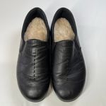 SAS Womens Black Leather Shearling Lined‎ Slip On Comfort Shoes 10 Warm Winter Photo 2