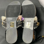 Qupid WOSIZE 9.5 SANDALS BLACK SUEDE TASSELS RHINESTONES ANKLE BACK ZIPPER Photo 10