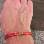 Kate Spade New With Tags  Push Lock Thin Enamel Coral Bangle Bracelet Photo 4