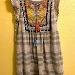 THML  Embroidered Detailed Cap Sleeve Cotton Dress with Pom-pops S Photo 0