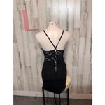 Windsor  Black Lace Corset Bodycon Mini Dress Size Large L NWT Photo 3