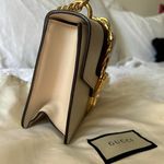 Gucci Sylvie White Leather Flap Chain Crossbody Shoulder Bag with Metal Buckle Photo 2