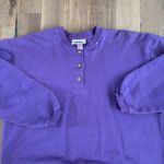Vintage Purple Henley Pullover Long Sweatshirt Size Medium Size L Photo 2