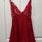 Elegant Red Black Lace Heart Babydoll Pajama Lingerie Size Large Photo 4