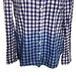Anthropologie Pilcro Deb Ombre Shirt Women’s Size Medium Blue Gingham Button Top Photo 3