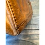 Cynthia Rowley Tan Leather Satchel Handbag Top Handle Bag Brass Lock Photo 7