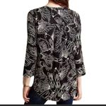 Anthropologie  Maeve Shirt Womens 0 Black White Bird Print Button Up‎ Novelty Photo 8